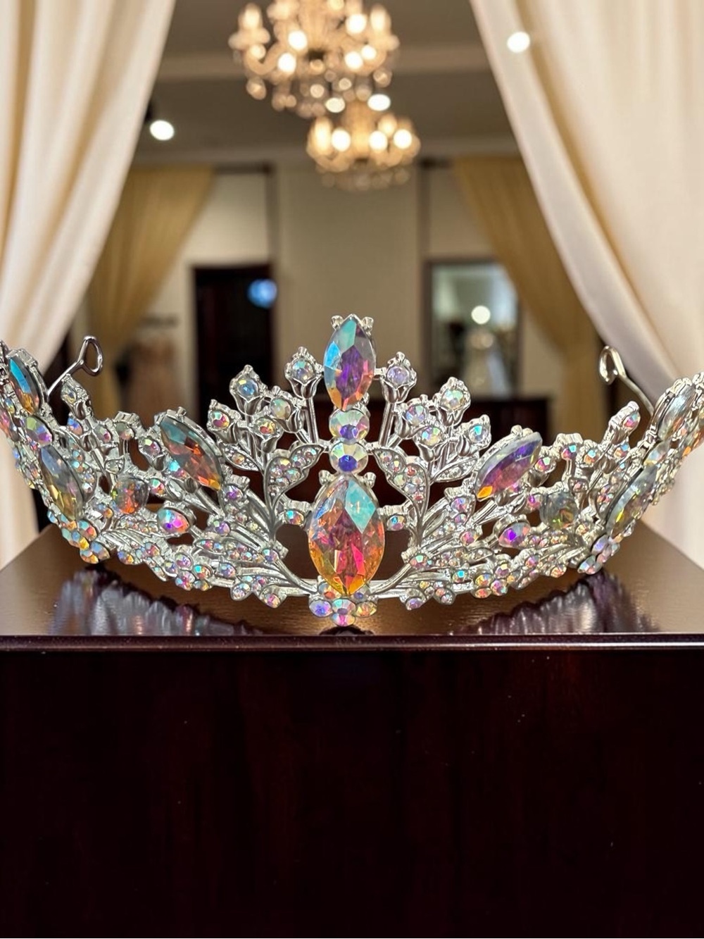 Crystal Aurora Tiara - Iridescent Crown